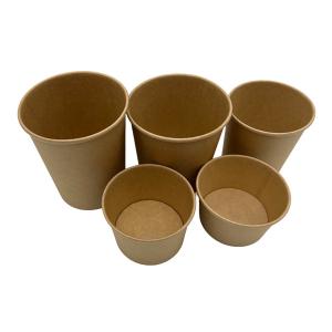 China Disposable Compostable Kraft Paper Soup Cup Bowls Manufacturers