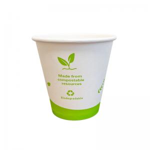 10oz Custom PLA Coating Biodegradable and Compostable White Single Wall Paper Coffee Cups