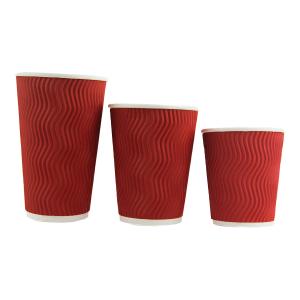 Custom Printed Logo Double Wall Ripple Paper Coffee Cups Suppliers