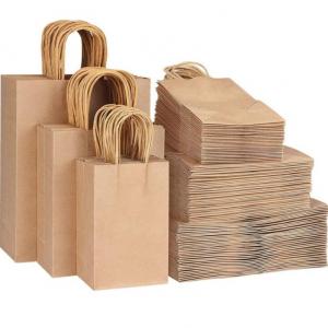 Custom Printed Kraft Paper Bag With Handles Manufacturers